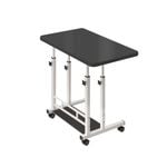 Foret Mobile Laptop Study Bedside Desk Storage Stand Adjustable Table 2 Shelf Black