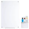 VEVOR Magnetic Glass Whiteboard White with Marker Tray an Eraser for Cleaning