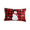 SOGA Red Christmas Snowman Lumbar Throw Pillow 30x50cm