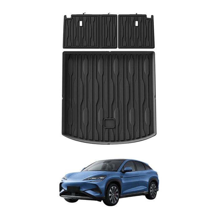 AUSGO Boot Liner Back Seat Protector Set for BYD Sealion 7 2025-Onwards Cargo Mat Kick Mats