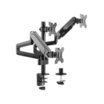 Brateck Triple Monitors Pole-Mounted Gas Spring 17"-27" - Black