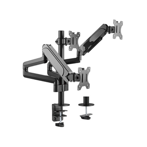 Brateck Triple Monitors Pole-mounted Gas Spring 17"-27" - Black