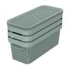 Ezy Storage 5.2L Mint Mode Basket with Lid - 3 Pack