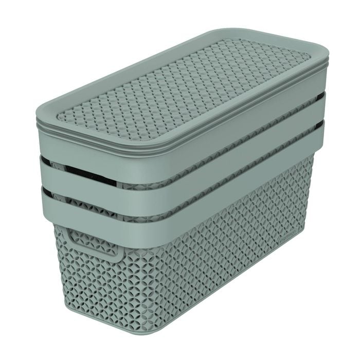 Ezy Storage 5.2L Mint Mode Basket with Lid - 3 Pack