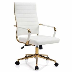 Costway Reclining Office Chair Pu Computer Arms Swivel Adjustable Padded