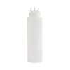 Vogue Squeeze Bottle 3 Nozzle Clear Polyethylene 1ltr 275x77mm Cw726 Kitchen Sauce Dispenser