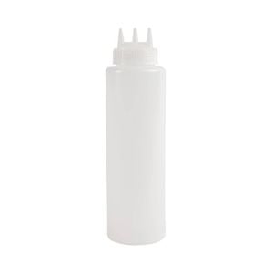 Vogue Squeeze Bottle 3 Nozzle Clear Polyethylene 1ltr 275x77mm Cw726 Kitchen Sauce Dispenser