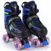 Costway Adjustable Roller Skates Quad Skating Shoes Beginner Age 9-14 Blue