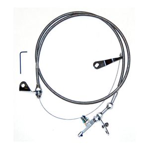 Cal Custom Flexible Kickdown Cable Kit Braided Stainless Steel Ford C-4 Hot Rod Street Rod