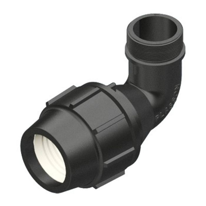 Plasson 50mm x 1" Metric Compression 90° Male Elbow