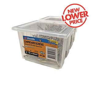 Zenith 8G x 50mm Gold Passivated Square Drive Chipboard Screw - 500 Pack