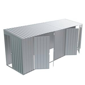 Build-a-Shed 1.5 x 5.2 x 2.0m Zinc Tunnel Shed Tunnel Sliding Door Plus Dual Double Hinged Side Doors