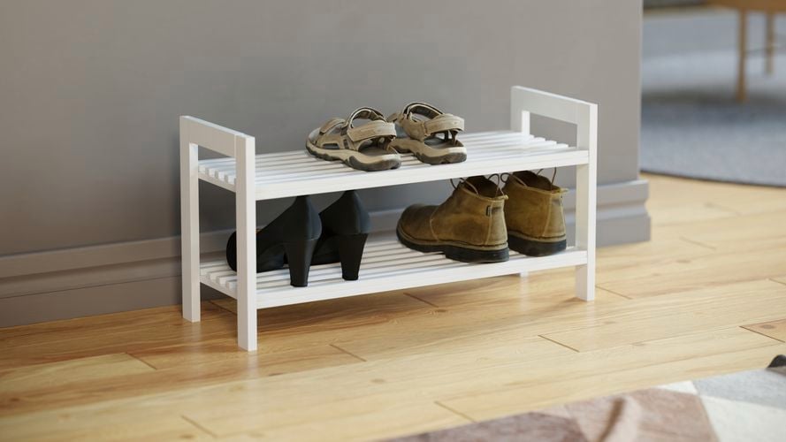 White
  Bamboo Shoe Rack