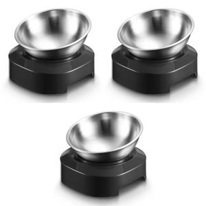 3 X Yes4pets Medium Stainless Steel Pet Bowl Water Bowls Portable Anti Slip Skid Feeder Dog Rabbit Cat