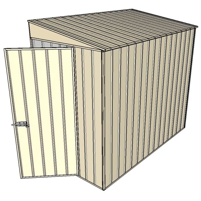 Build-A-Shed 1.2 x 2.3 x 2.0m Tunnel Shed Tunnel Hinged Door No Side Doors - Cream