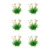 6PK Dudley's World Of Pets Aquarium/Fish Tank Resin Grass w/ Flowers Decor