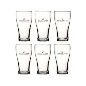 Crown Nucleated Headmaster Beer Conical Glasses 425ml - Set of 6