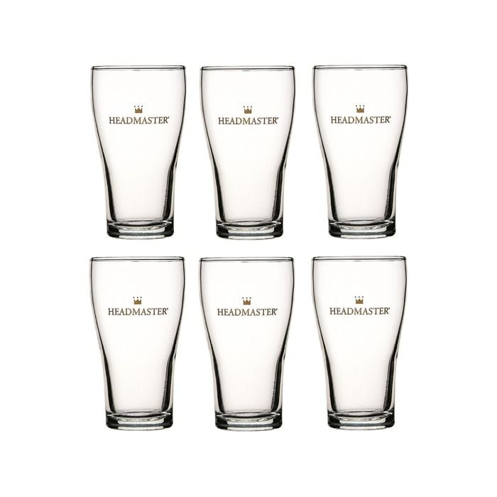 Crown Nucleated Headmaster Beer Conical Glasses 425ml - Set of 6