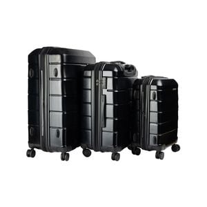 Olympus 3PC Artemis Luggage Set Hard Shell Suitcase ABS+PC  Jet Black