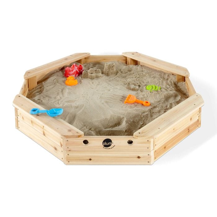 Plum Play AU Treasure Beach Wooden Sandpit Large Outdoor with Cover for Kids
