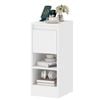 Ufurniture Sofa Side Table LED Bedside Table Narrow Nightstand Couch Table, White