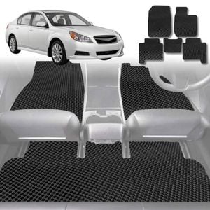 6D Diamond Car Floor Mats for Subaru Liberty 2009-2014-Full Set-Black-Outback GT
