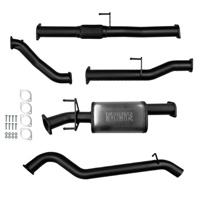 Ignite Exhausts Turbo Back For Toyota Hilux 3l D4d 3" No Cat With Muffler Black Aluminised Steel