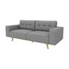 3 Seater Sofa Fabric Upholstery Grey Colour Wooden Frame