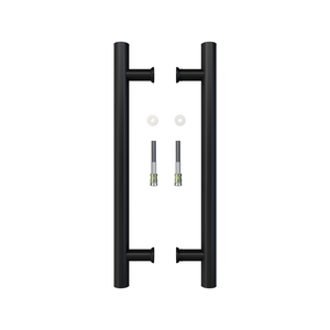 Rolltrak 400mm Matte Black Barn Door Round Double Pull Handle
