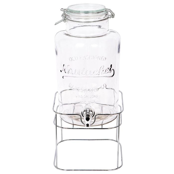 Rink Drink Glass Drinks Dispenser with Tap & Chrome Stand - 6.5L