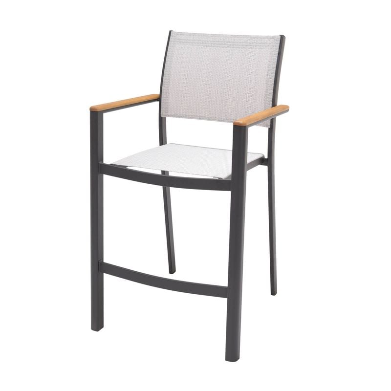 Mimosa Charcoal Rhone Aluminium Stacking Bar Chair