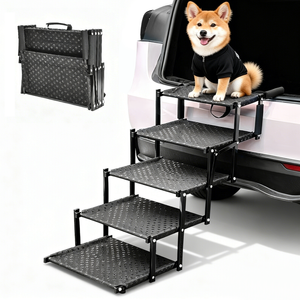 5 Steps Dog Steps Foldable Pet Ramp for All Dogs with Non-Slip