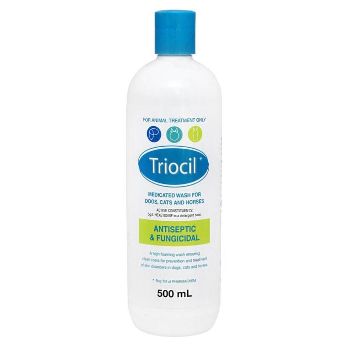 Triocil Medicated Wash Antiseptic & Fungicidal For Dogs Cats & Horses 500ml