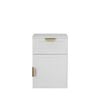 European Cabinetry White Hampton Pull Brass Porto Bedside Table