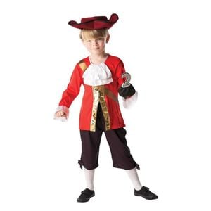 Captain Hook Deluxe Halloween Costume Child Official Disney Pirate Outfit with Hat and Hook, 5-6 Years