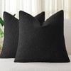 Gioia Casa Twin-Pack Bouclé Cushion Covers - Soft Textured Polyester with Hidden Zipper (Black, 45cm x 45cm)