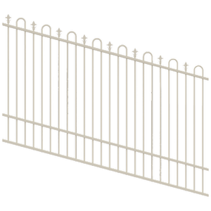 ProtectorAl 1201 - 2400 x 1500mm Surfmist Raked Up to 15º Loop And Spear Top Pool Fence Panel