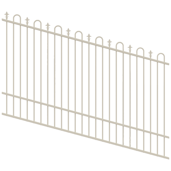 ProtectorAl 1201 - 2400 x 1500mm Surfmist Raked Up to 15º Loop And Spear Top Pool Fence Panel