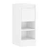 Advwin LED Side Table with Drawers Narrow Sofa End Table Bedside Table White