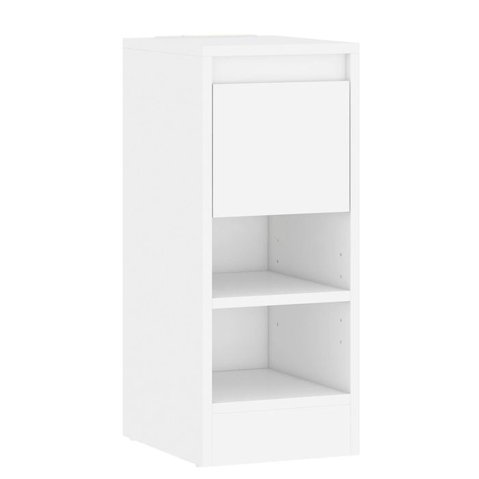 Advwin LED Side Table with Drawers Narrow Sofa End Table Bedside Table White