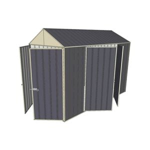 Build-a-Shed 1.5 x 3.0 x 2.3m Double Hinged Side Door Gable Shed - Grey