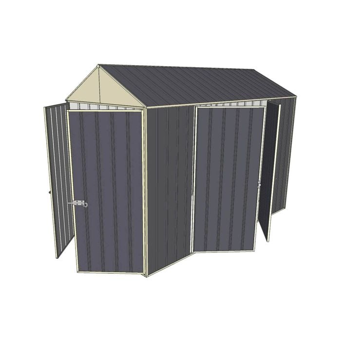Build-a-Shed 1.5 x 3.0 x 2.3m Double Hinged Side Door Gable Shed - Grey