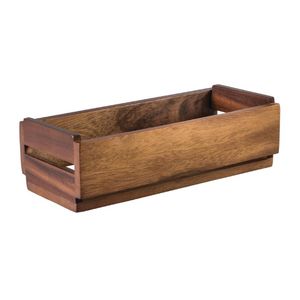 Moda Table Caddy Brooklyn Wooden Crate Storage Organizer Kitchen Condiment Holder