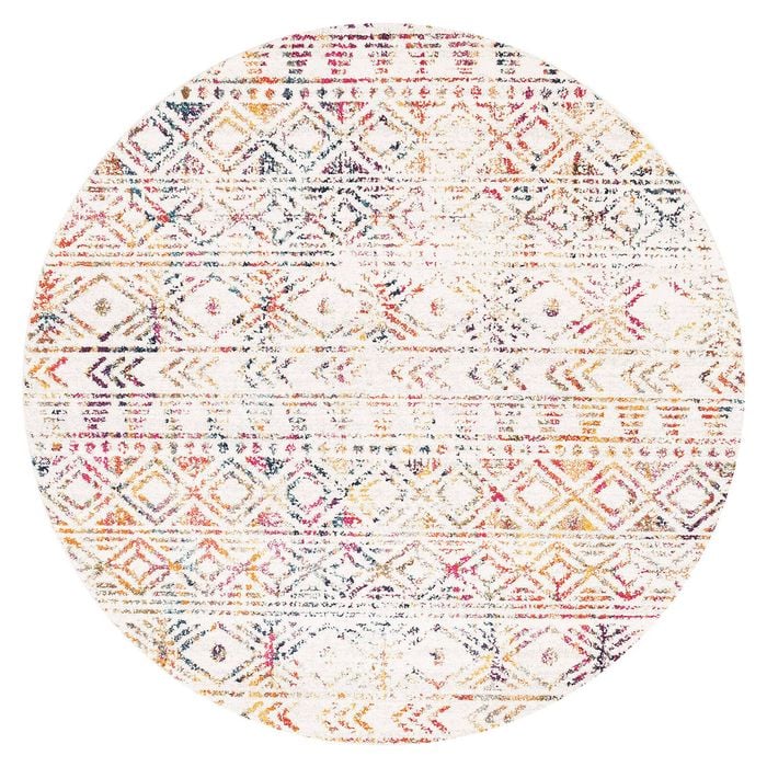 The Rug Connection Jaya 456 Off White 200x200cm - Medium Round Coastal Pet Friendly Indoor Rug