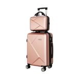 Wanderlite 12" 20" Luggage Set Suitcase TSA Rose Gold