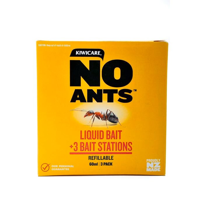 Kiwicare 60ml NO Ants Liquid Bait & Bait Stations - 3 Pack