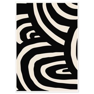 Galrie Stunning Modern Abstract Monochrome Line Art Print for Elegant Interior Home, Poster Only, A3 30 x 42cm (12 x 16inch)