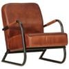 vidaXL Sofa Chair Upholstered Single Sofa Armchair Office Brown Real Leather
