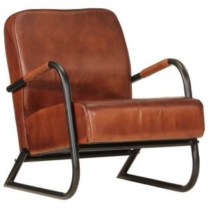 vidaXL Sofa Chair Upholstered Single Sofa Armchair Office Brown Real Leather