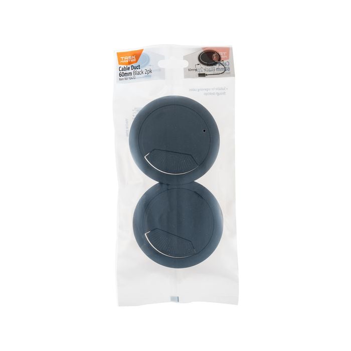 Taskmaster 60mm Black Cable Duct - 2 Pack